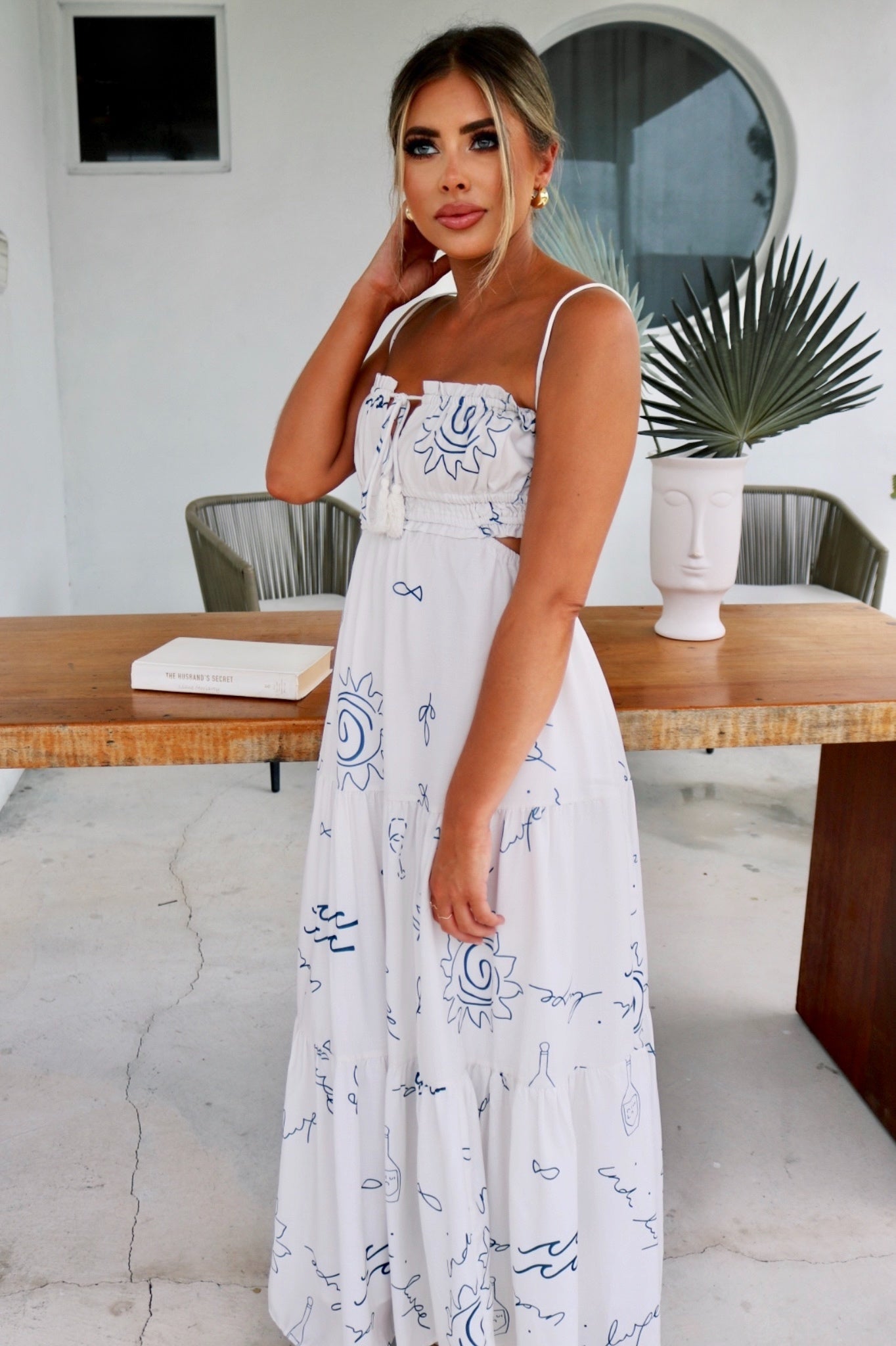 Elara Maxi Dress - White Sea Luxe