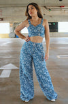 'Skye' Floral Print Double Breasted Top and Flare Jeans in Denim, Scarlette The Label Online Fashion Boutique for Women