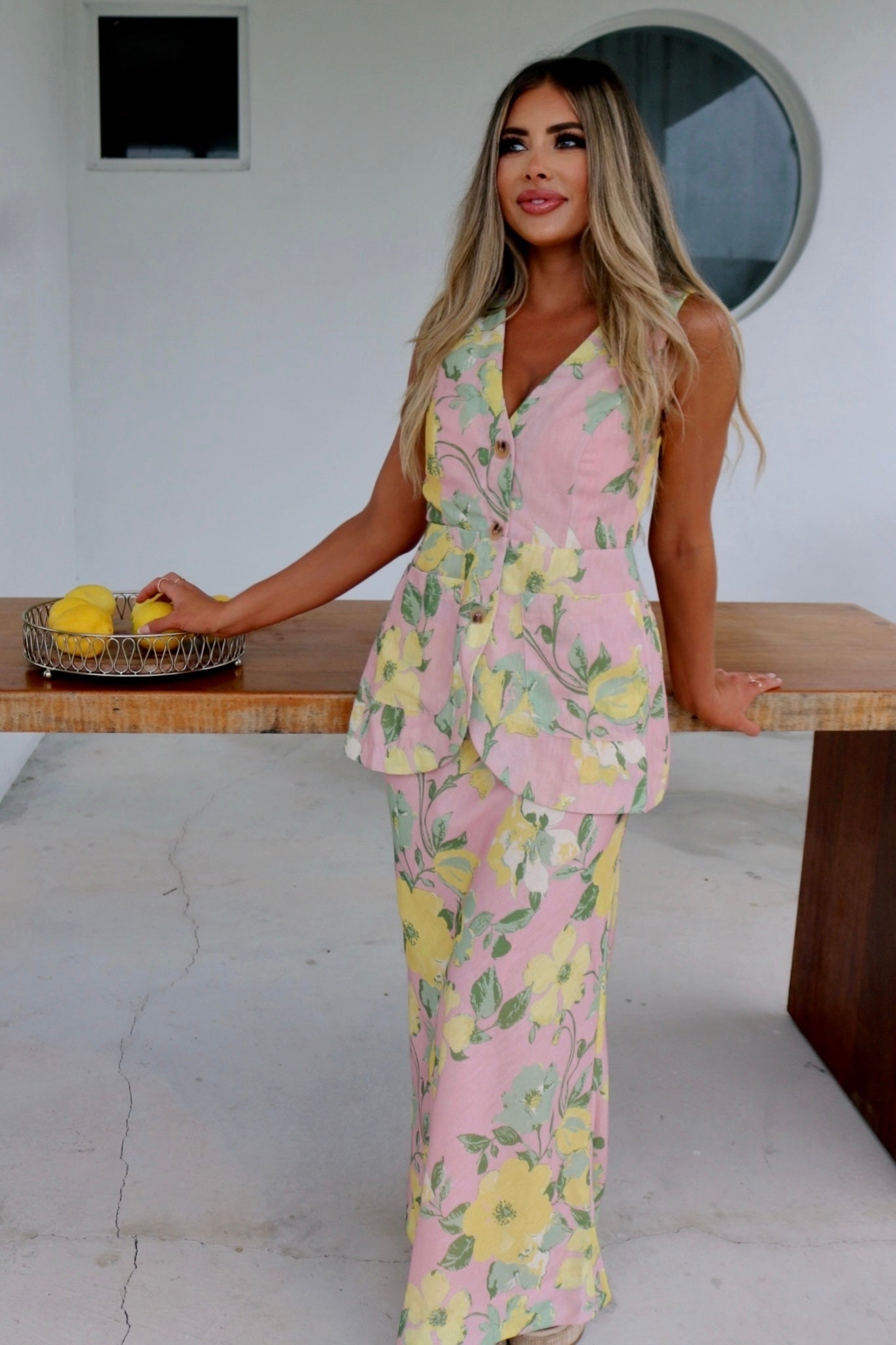 Vacation Lemon Skirt Set. Resort and Vacation Wear.