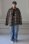 Plaid Flannel Shacket in Brown. Scarlette The Label, an online fashion boutique for women.