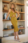 Satin Cami and Midi Skirt in Okra / Gold. Scarlette The Label, an online fashion boutique and label for women.